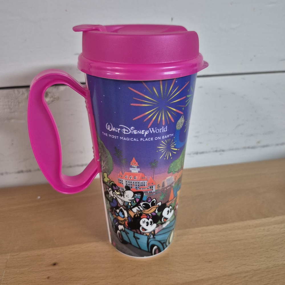 2024 Walt Disney World Resort WDW Hot Pink Refillable Mug Mickey & Friends